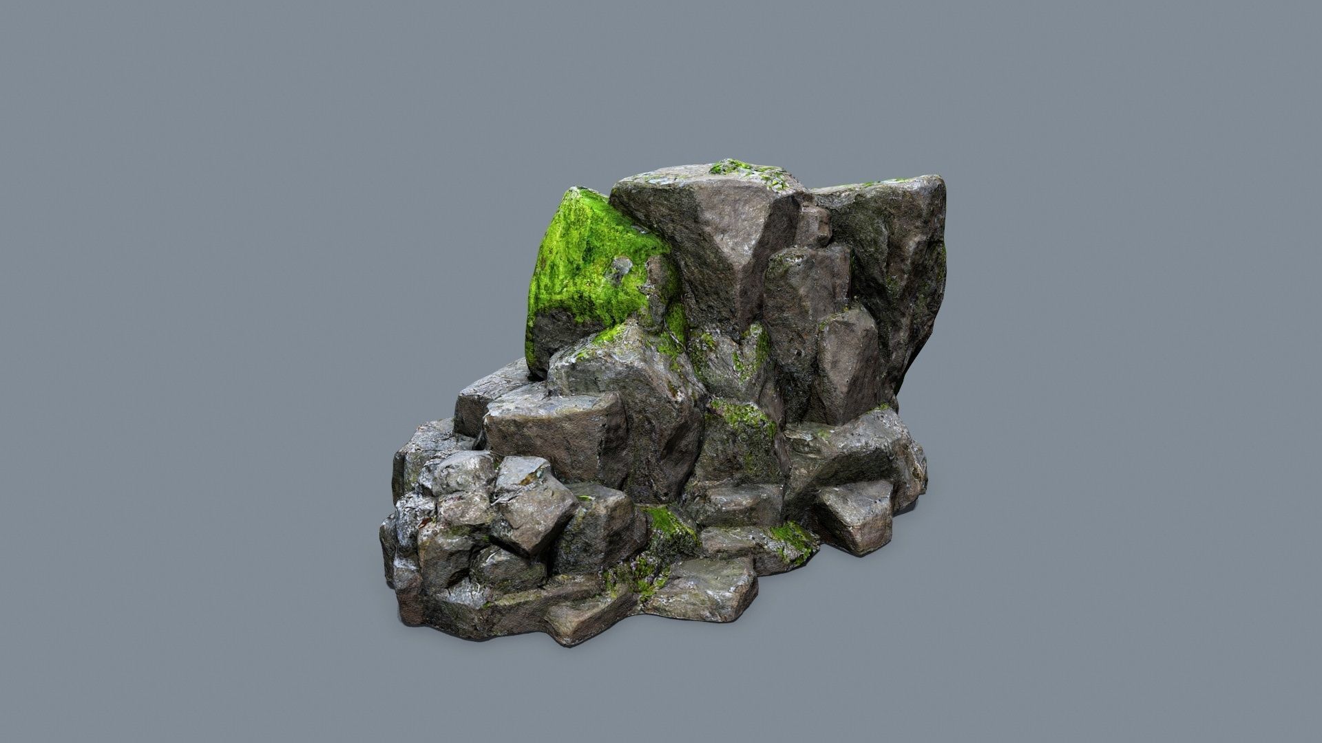 forest rocks Low-poly 3D model_10