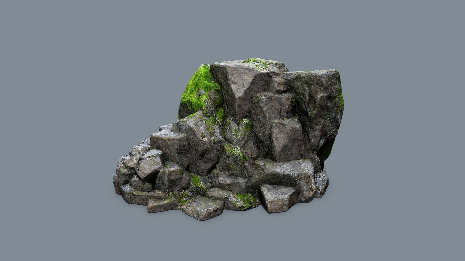forest rocks Low-poly 3D model_6