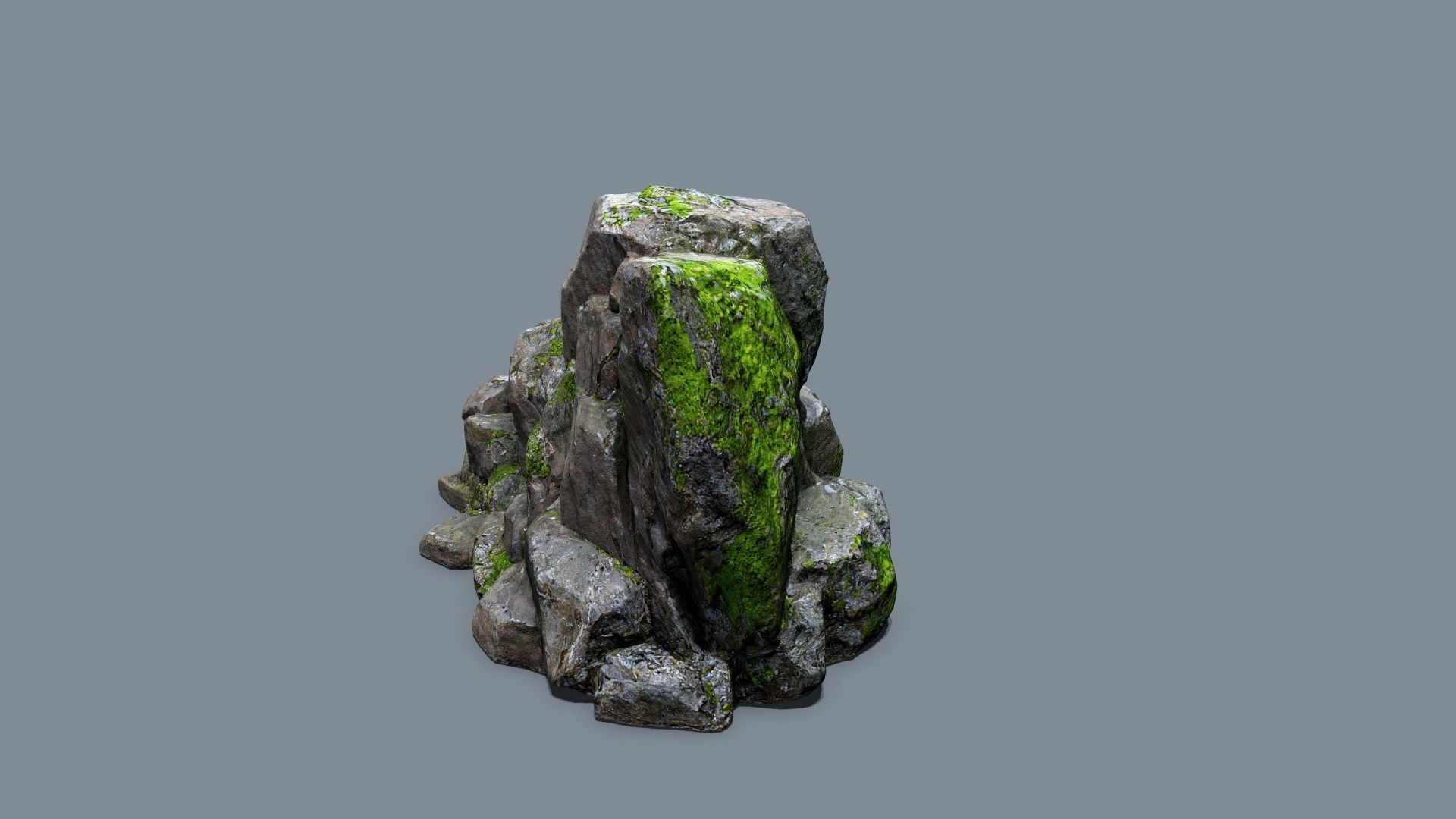 forest rocks Low-poly 3D model_2