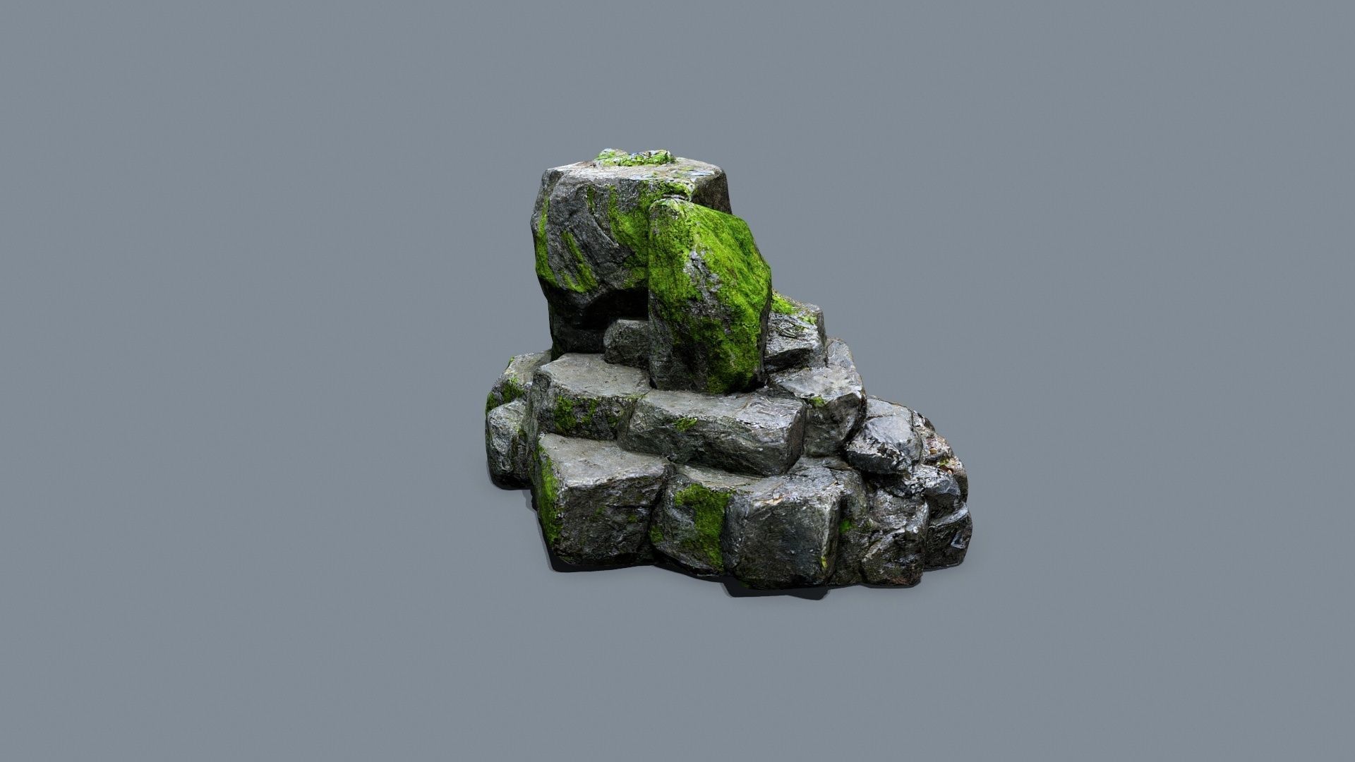 forest rocks Low-poly 3D model_4