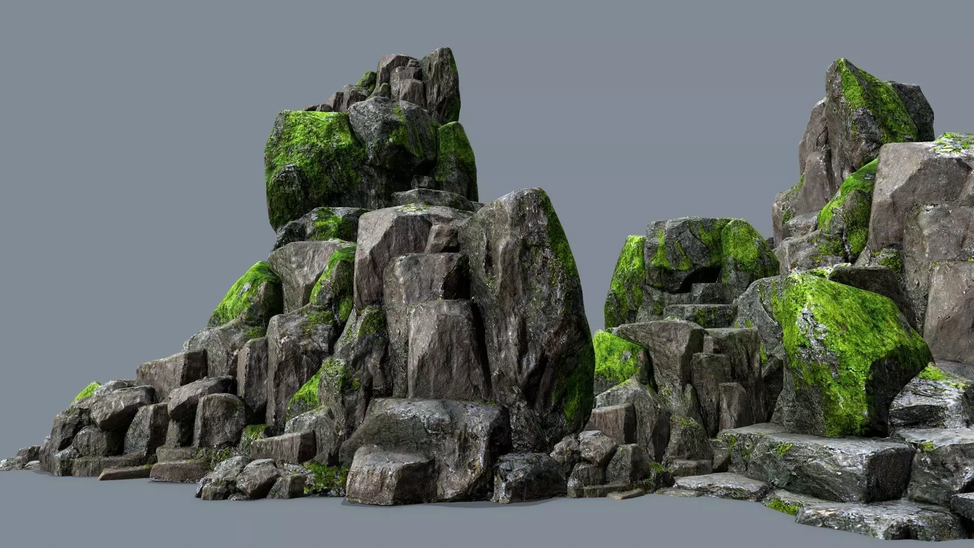 forest rocks Low-poly 3D model_0