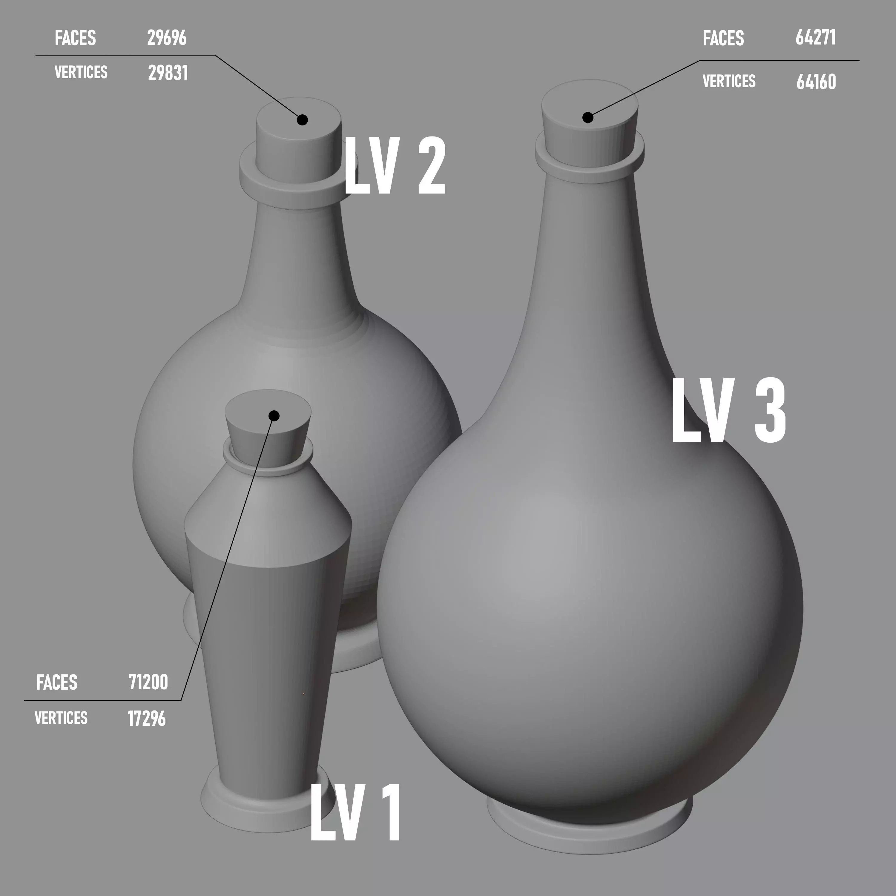 POTION - LV1- LV2- LV3 Free low-poly 3D model