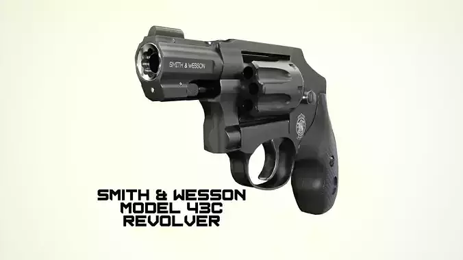 Smith and Wesson Model 43 C Revolver Low-poly 3D model