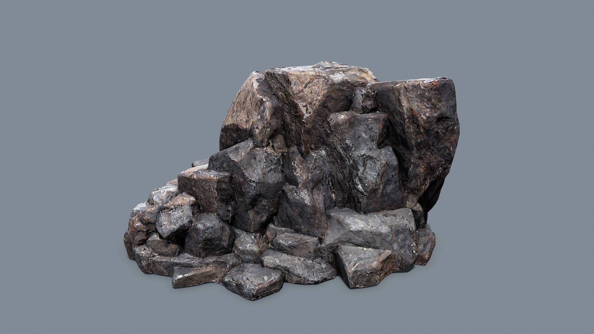 volcanic rocks Low-poly 3D model