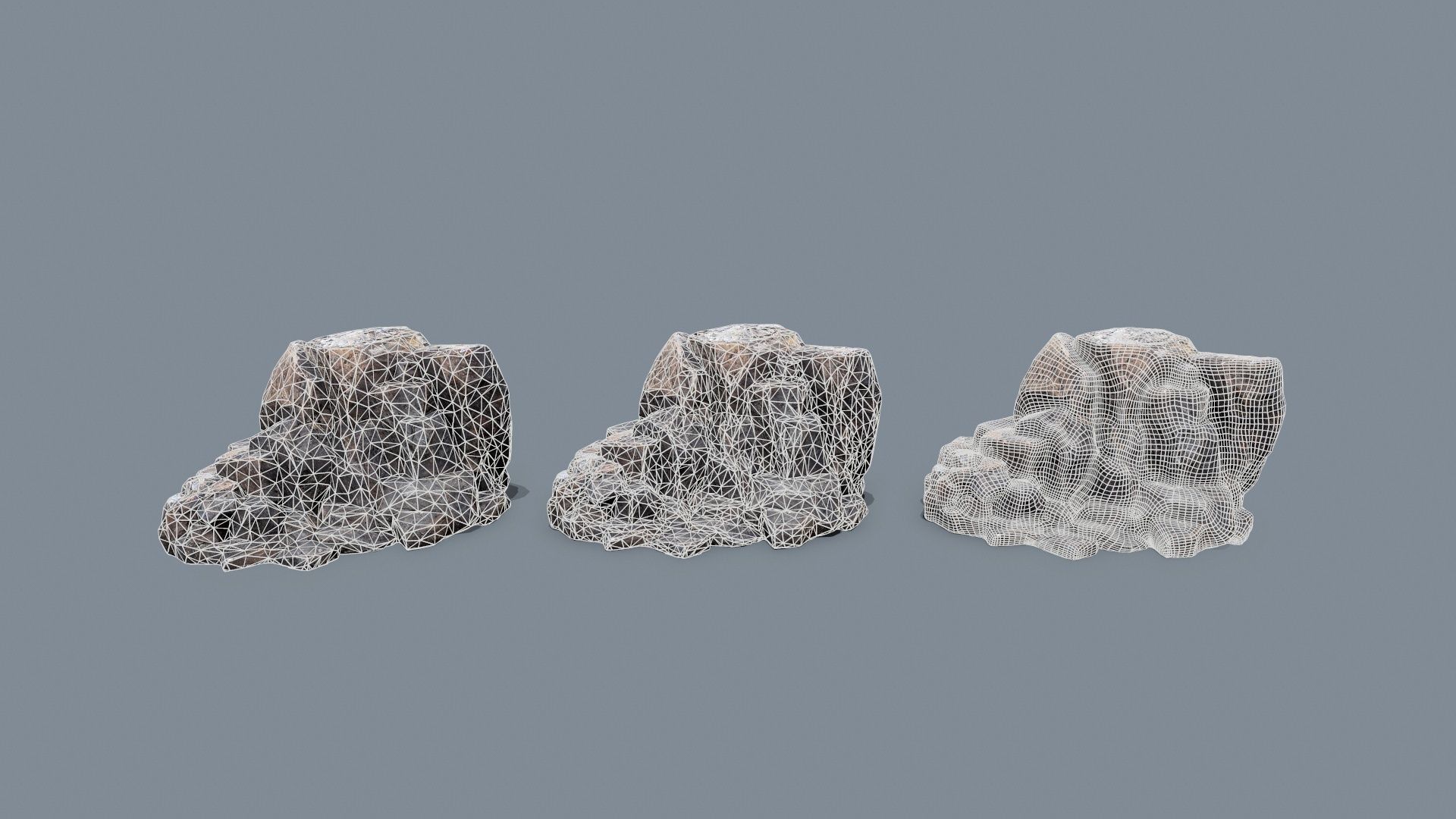 volcanic rocks Low-poly 3D model