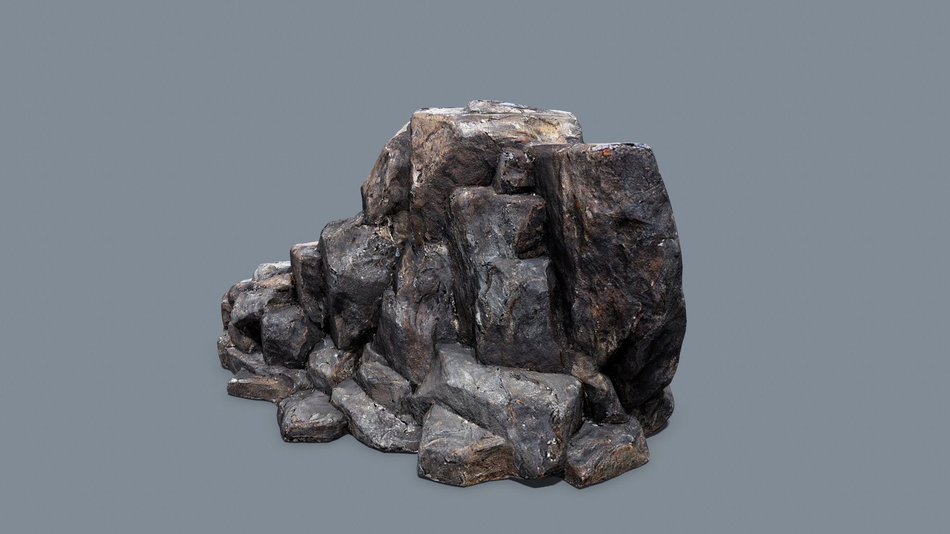 volcanic rocks Low-poly 3D model