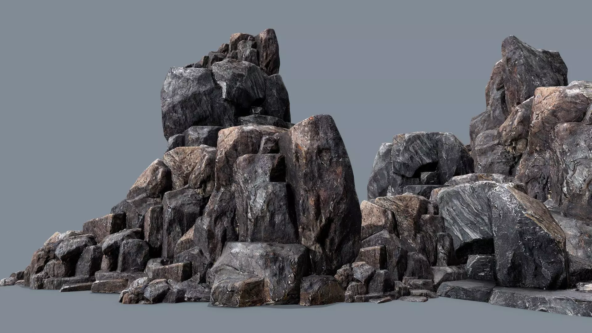 volcanic rocks Low-poly 3D model