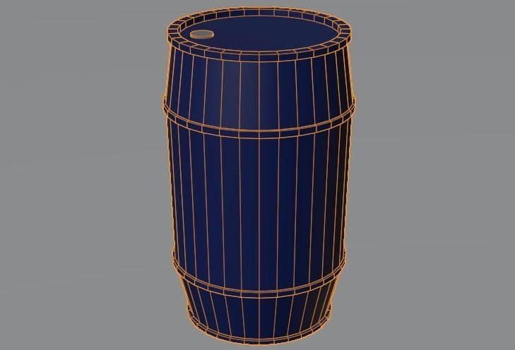 Plastic Barrel Low-poly 3D model_5