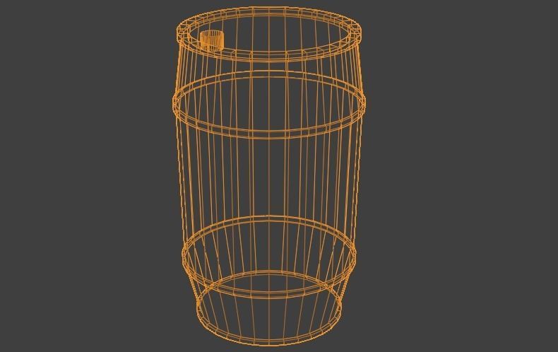 Plastic Barrel Low-poly 3D model_4