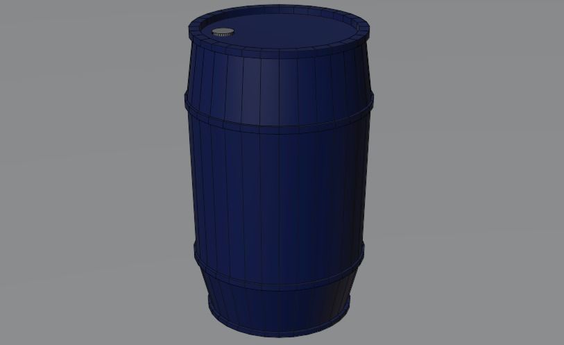 Plastic Barrel Low-poly 3D model_6