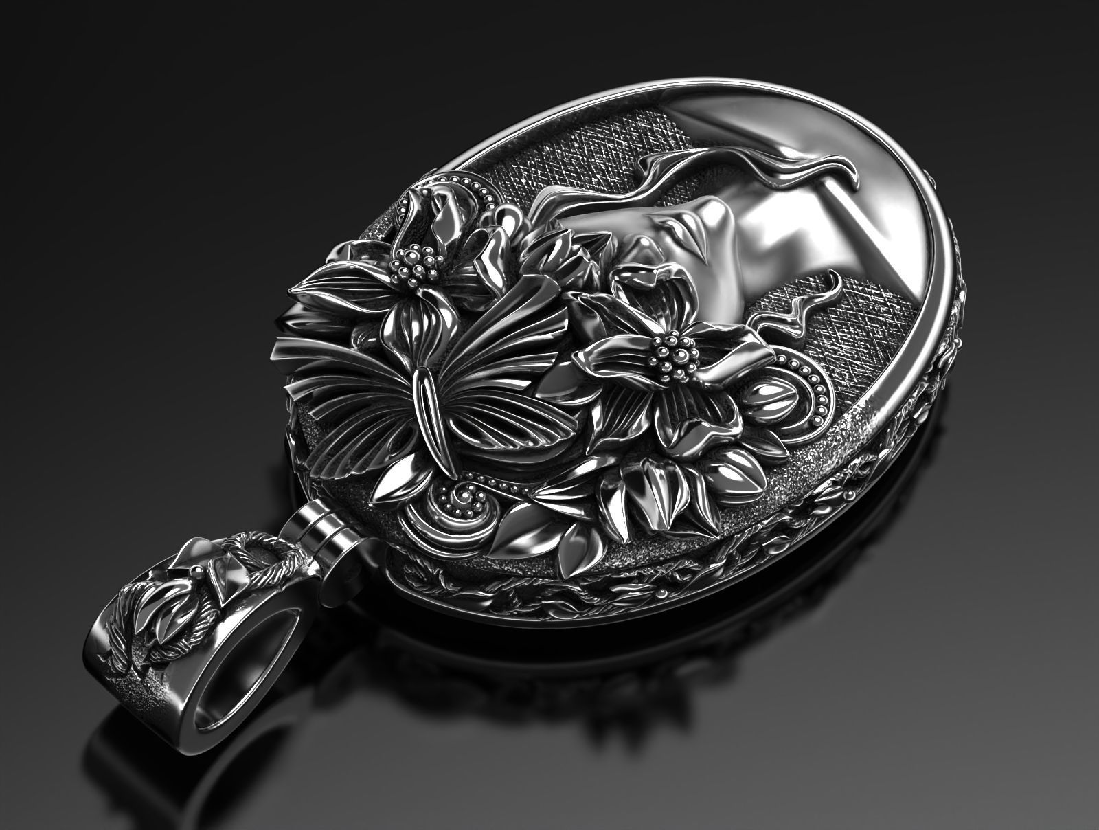 Flora pendant  3D print model_3