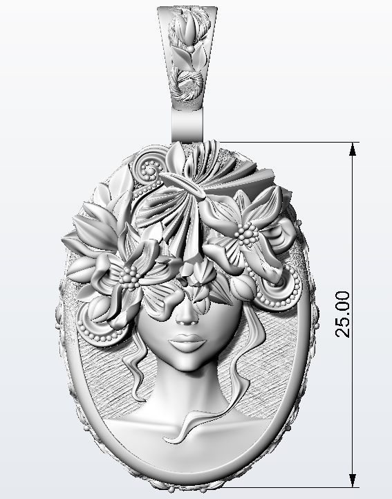 Flora pendant  3D print model_9