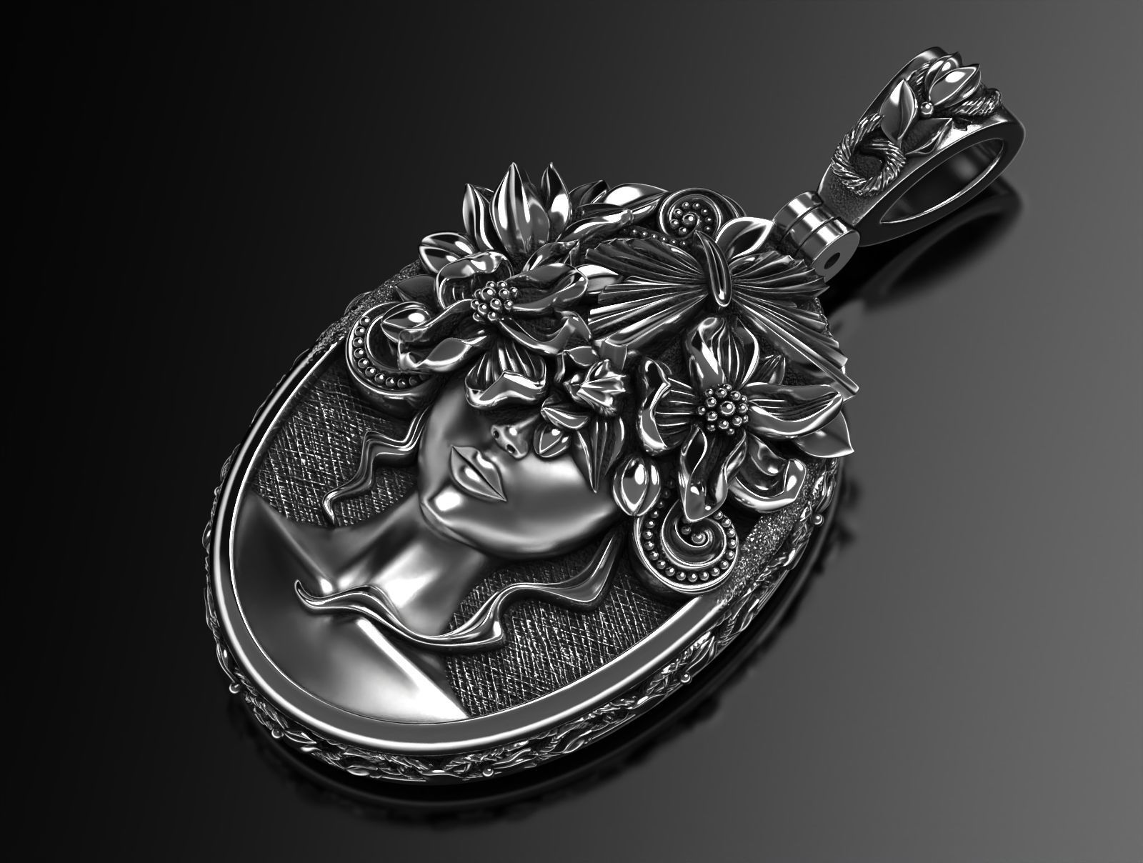 Flora pendant  3D print model_1