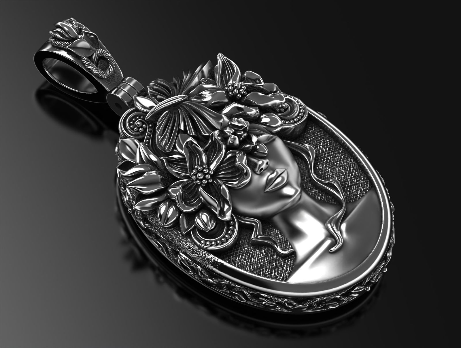 Flora pendant  3D print model_4