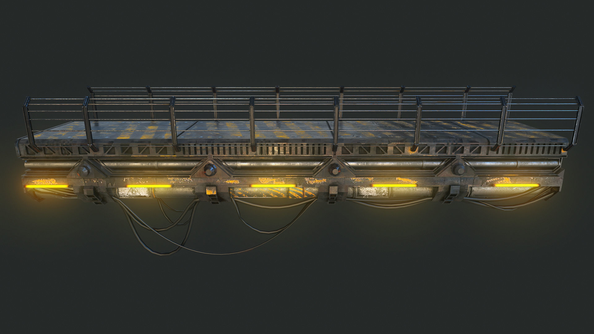 MODULAR SCIFI BRIDGE Low-poly 3D model_2