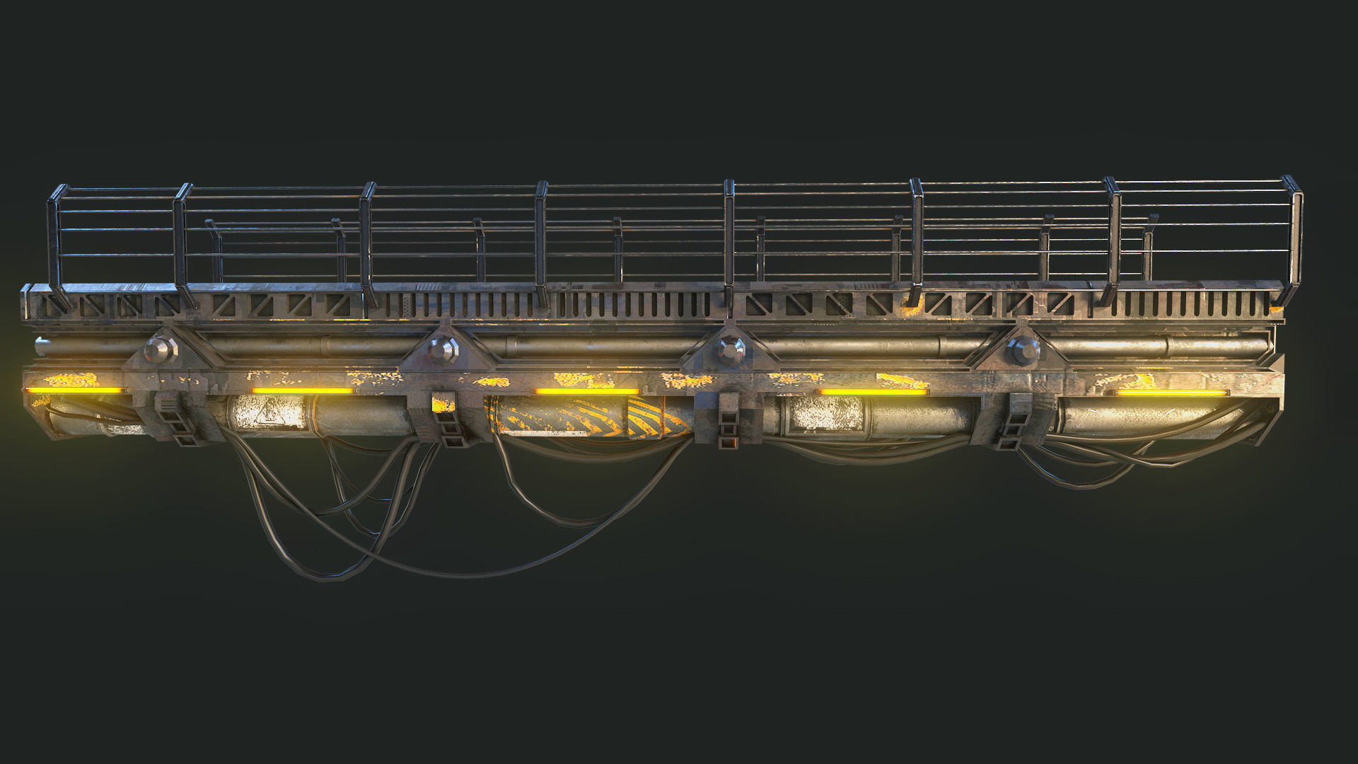 MODULAR SCIFI BRIDGE Low-poly 3D model_1