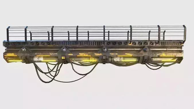 MODULAR SCIFI BRIDGE Low-poly 3D model