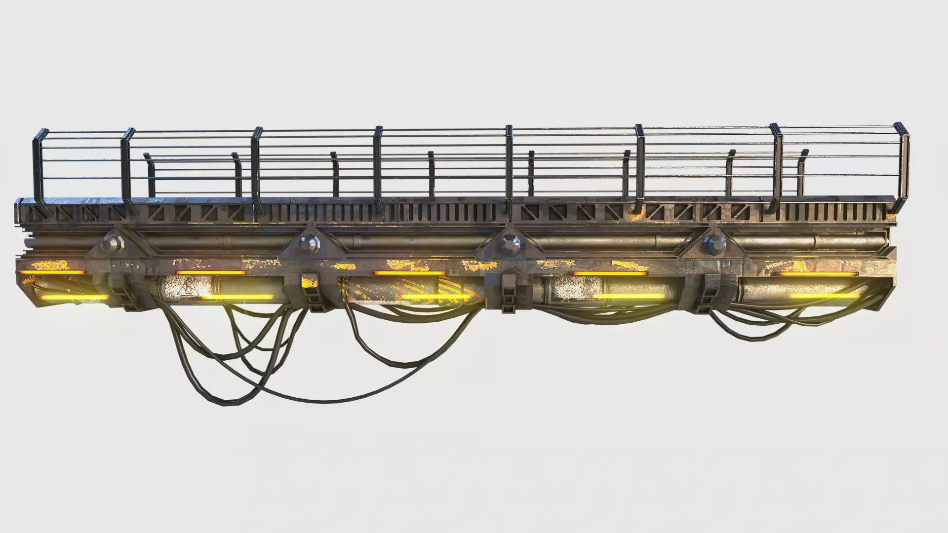 MODULAR SCIFI BRIDGE Low-poly 3D model_0