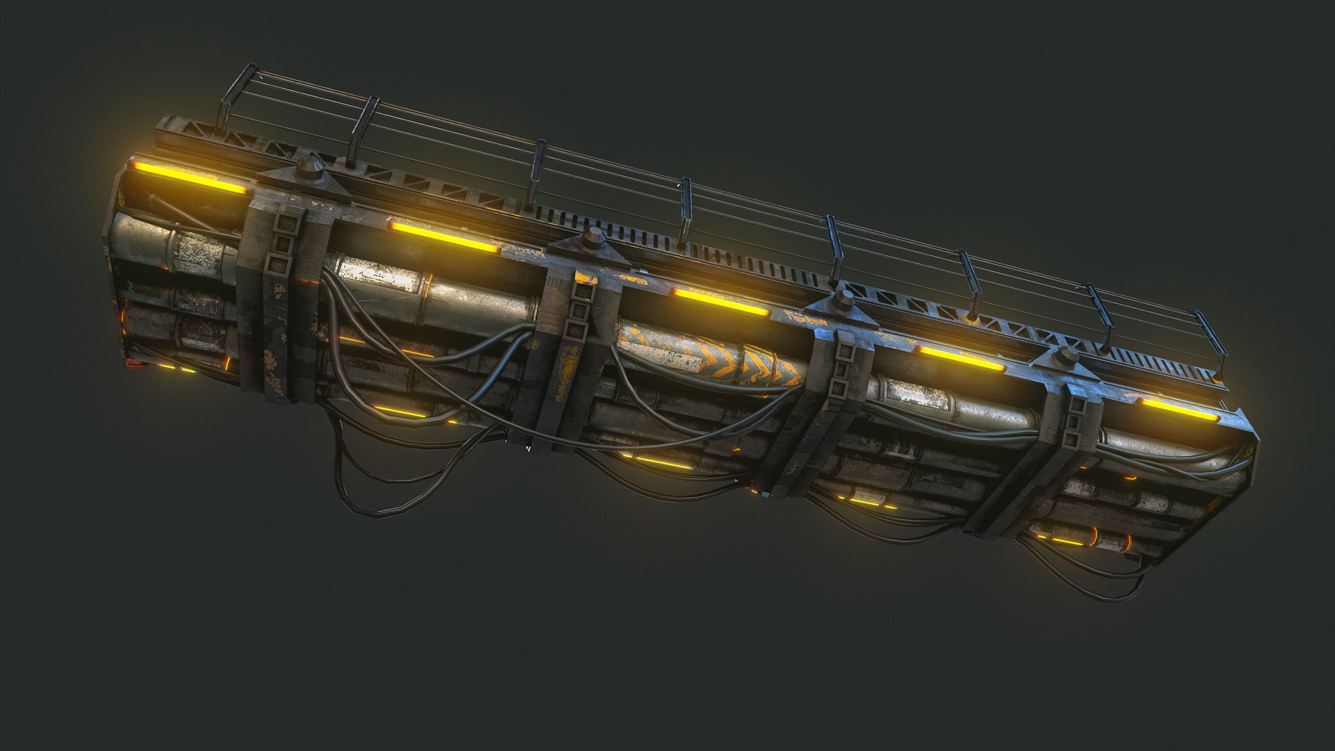 MODULAR SCIFI BRIDGE Low-poly 3D model_4