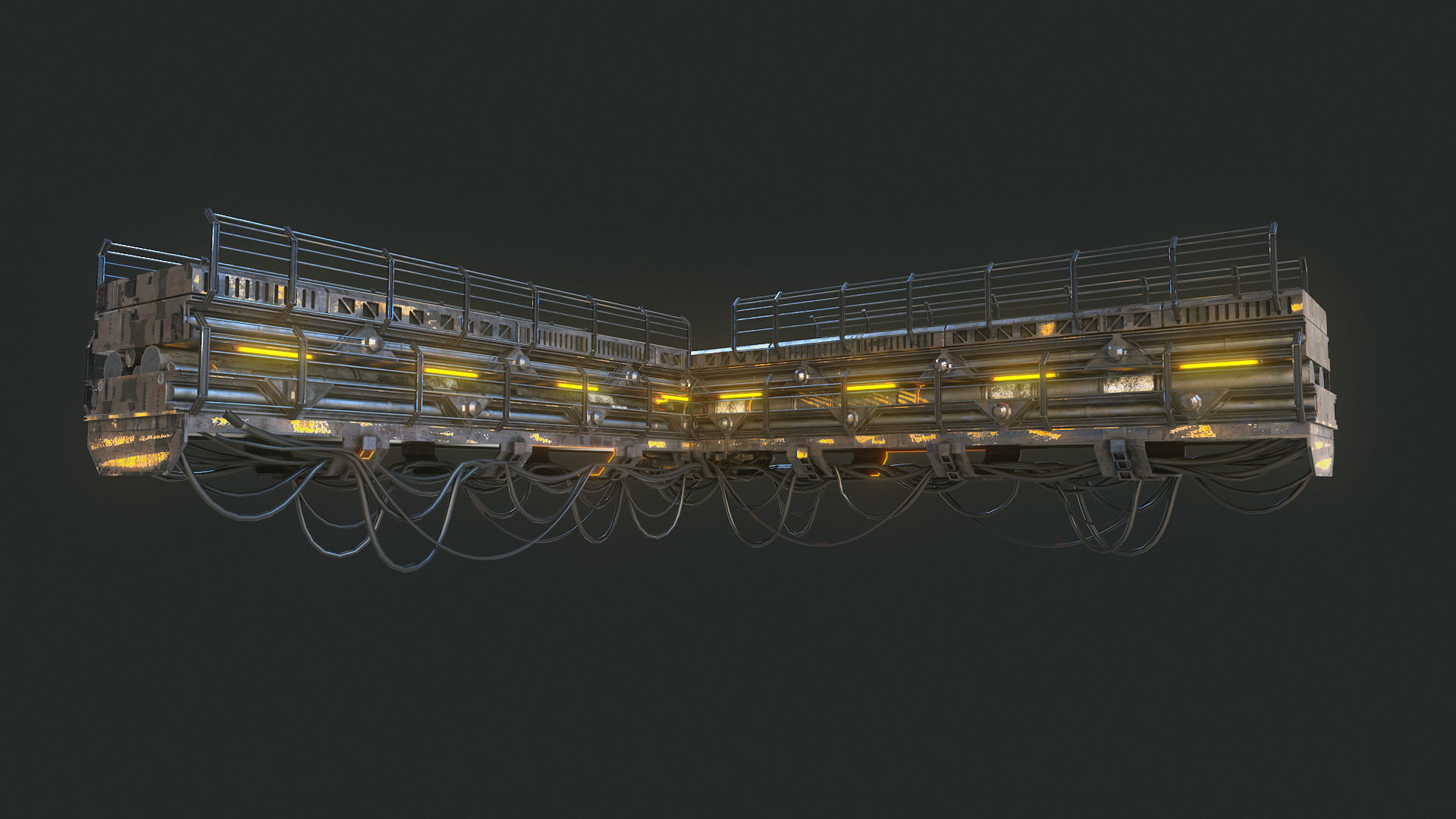 MODULAR SCIFI BRIDGE Low-poly 3D model_7