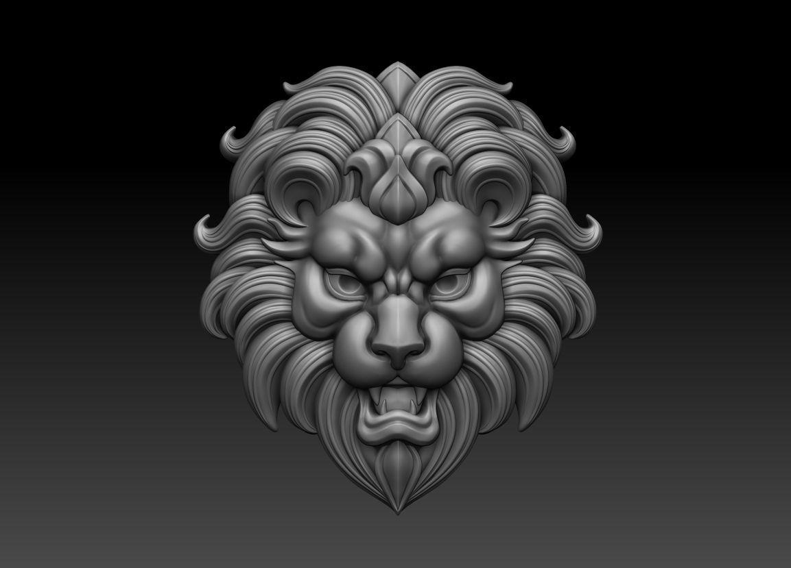 Lion head 3 3D print model_9
