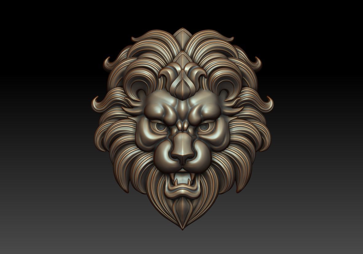 Lion head 3 3D print model_8
