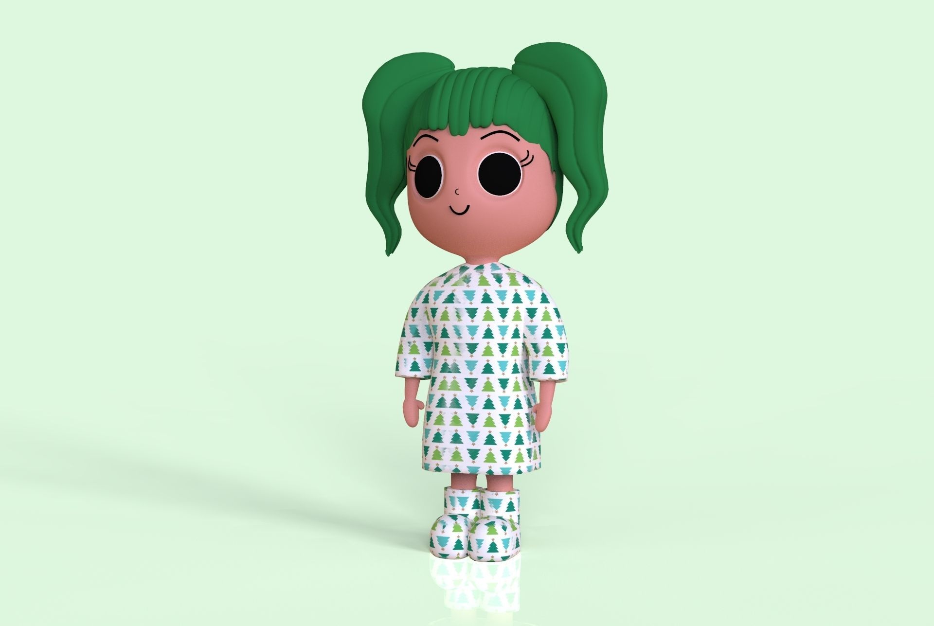 Cute Girl Character 3D model_3