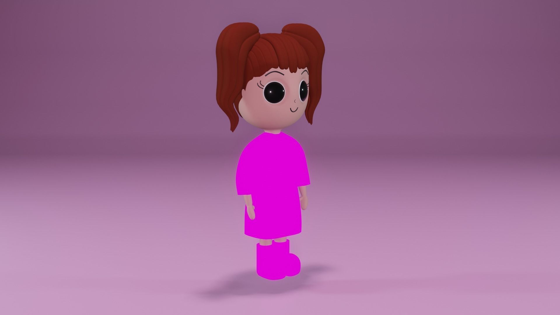 Cute Girl Character 3D model_2