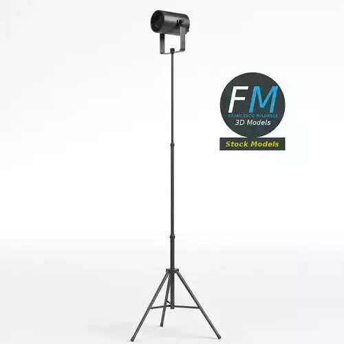 Spot light on tripod 3D model