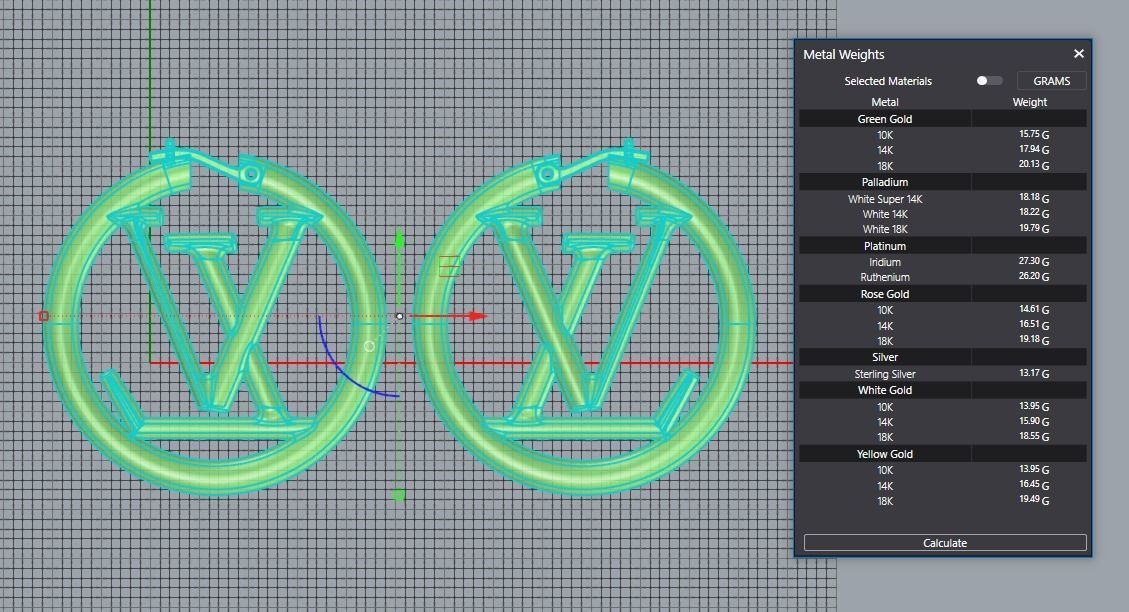 Louis Vuitton Earring 3D print model_4