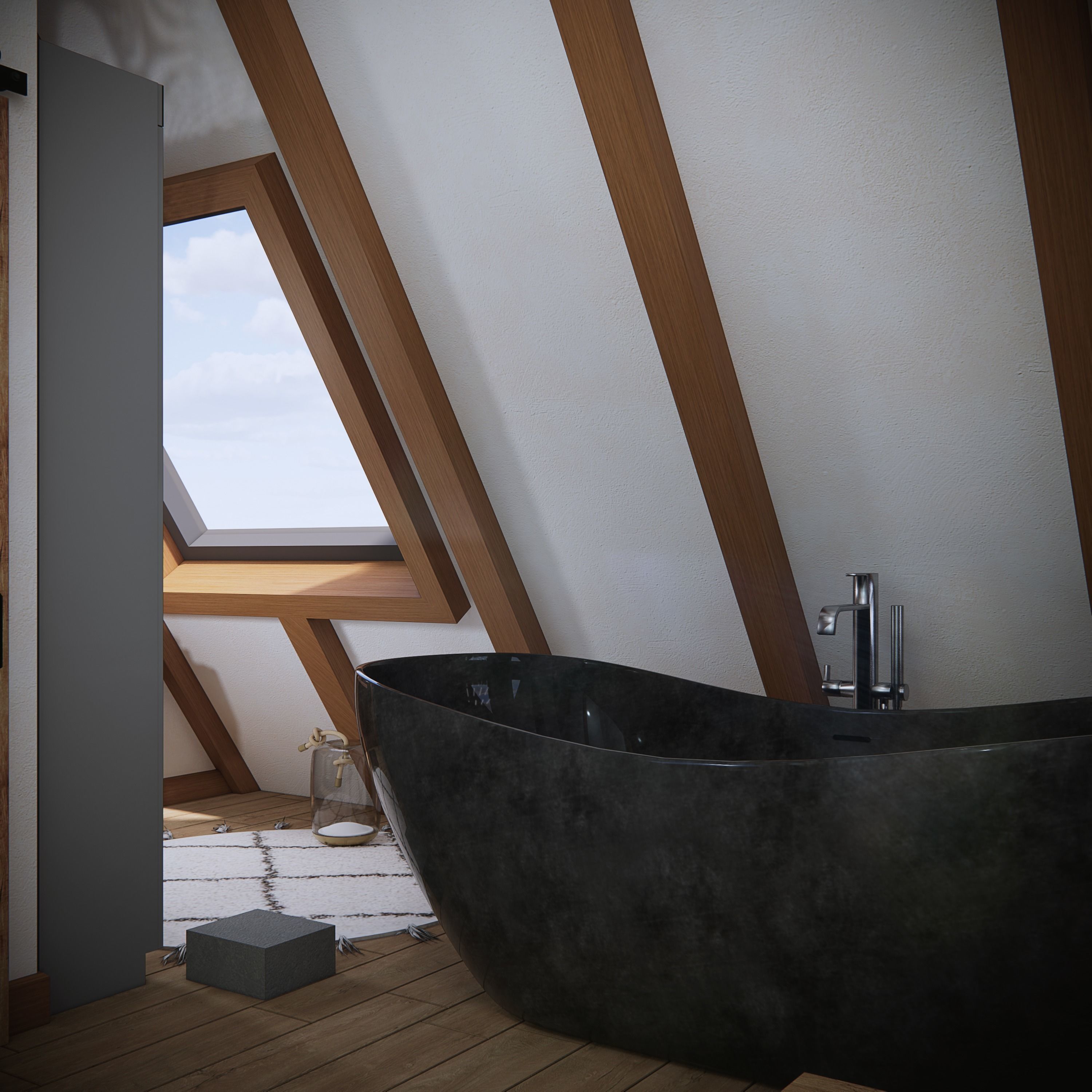 sketchup enscape render scene  Low-poly 3D model_2