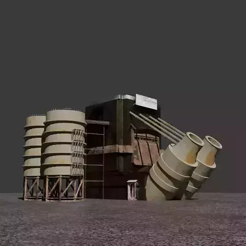 Game Ready Textured Factory Model