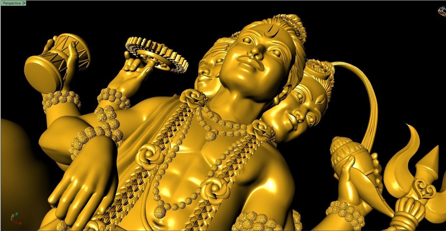 3 faced god Dattatraya Artwork-14 3D print model_8
