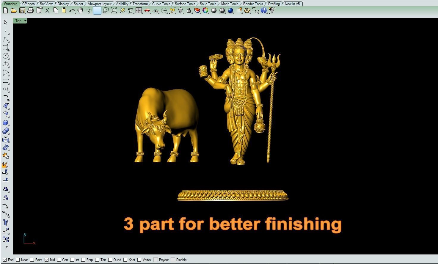 3 faced god Dattatraya Artwork-14 3D print model_4