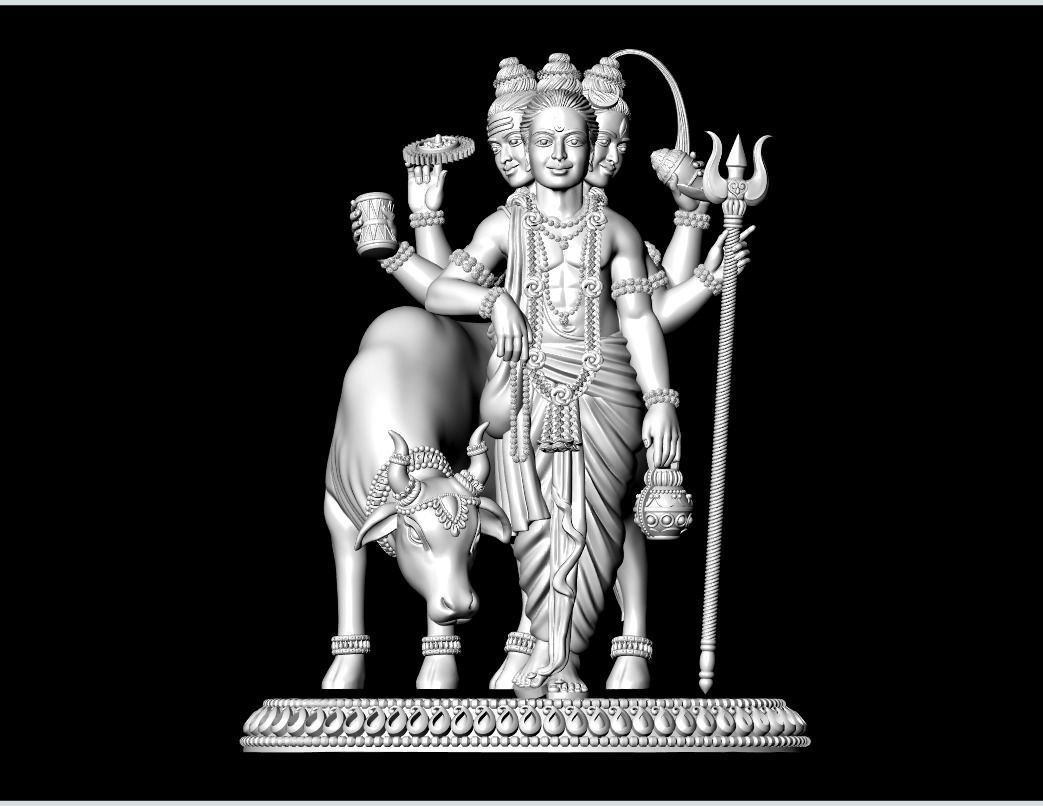 3 faced god Dattatraya Artwork-14 3D print model_7