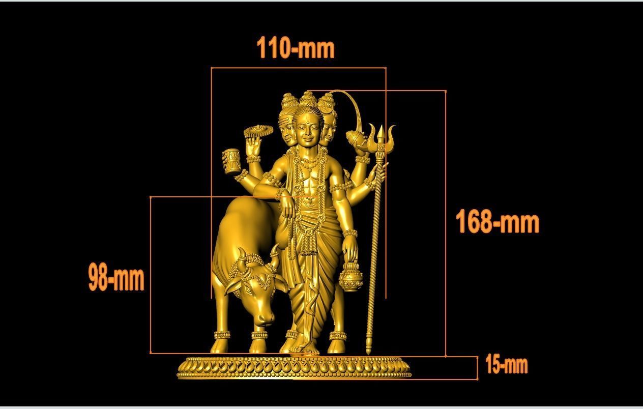 3 faced god Dattatraya Artwork-14 3D print model_2