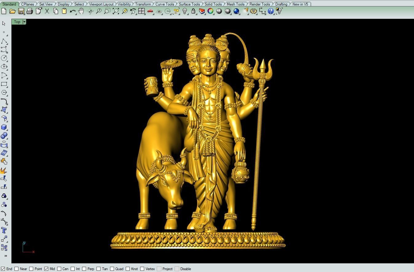 3 faced god Dattatraya Artwork-14 3D print model_6