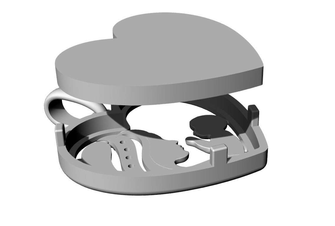 Heart pendant 3D print model_5