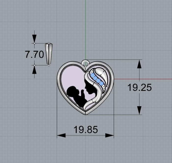 Heart pendant 3D print model_1