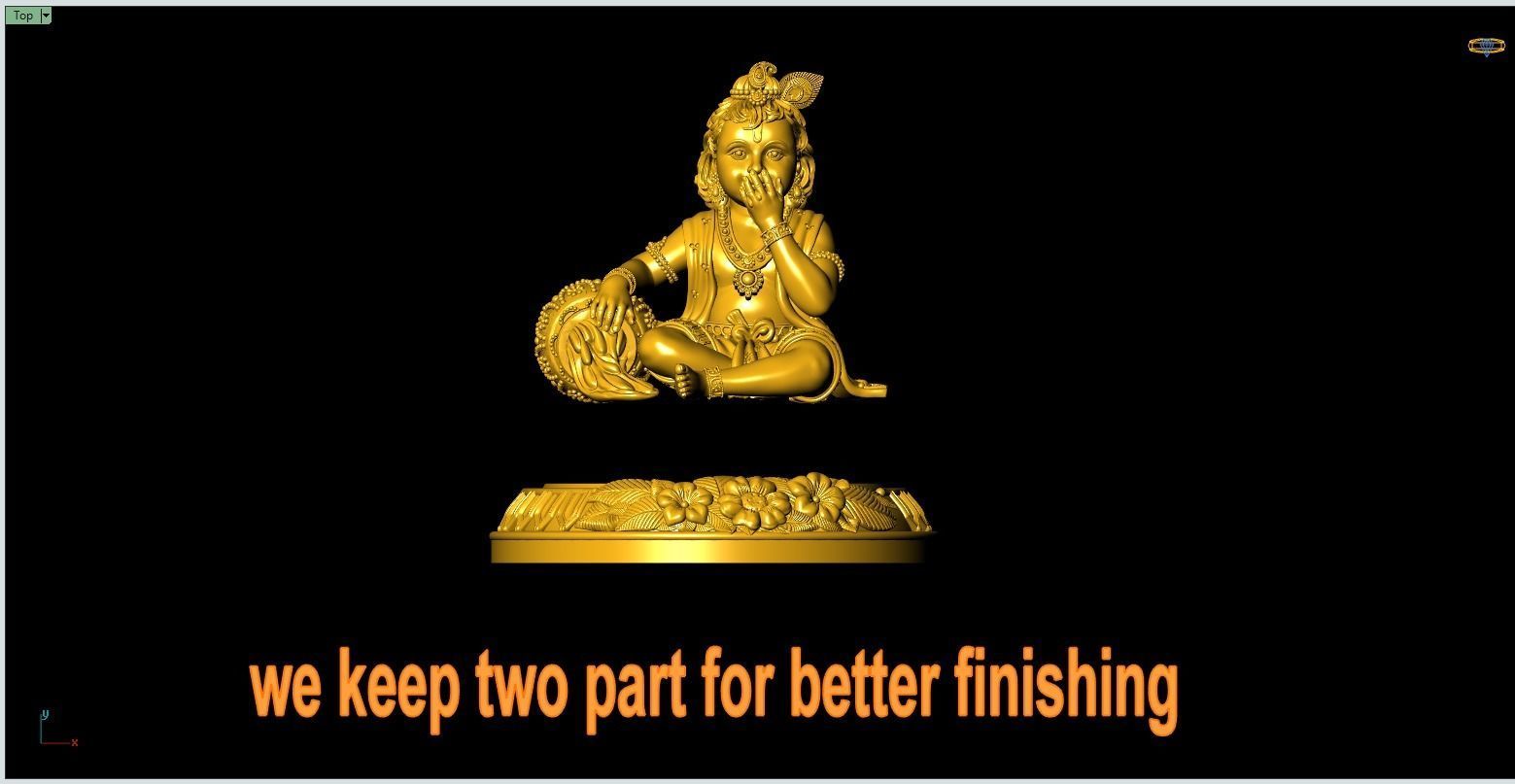 Bal Krishna eating makhan Artwork-16 3D print model_3