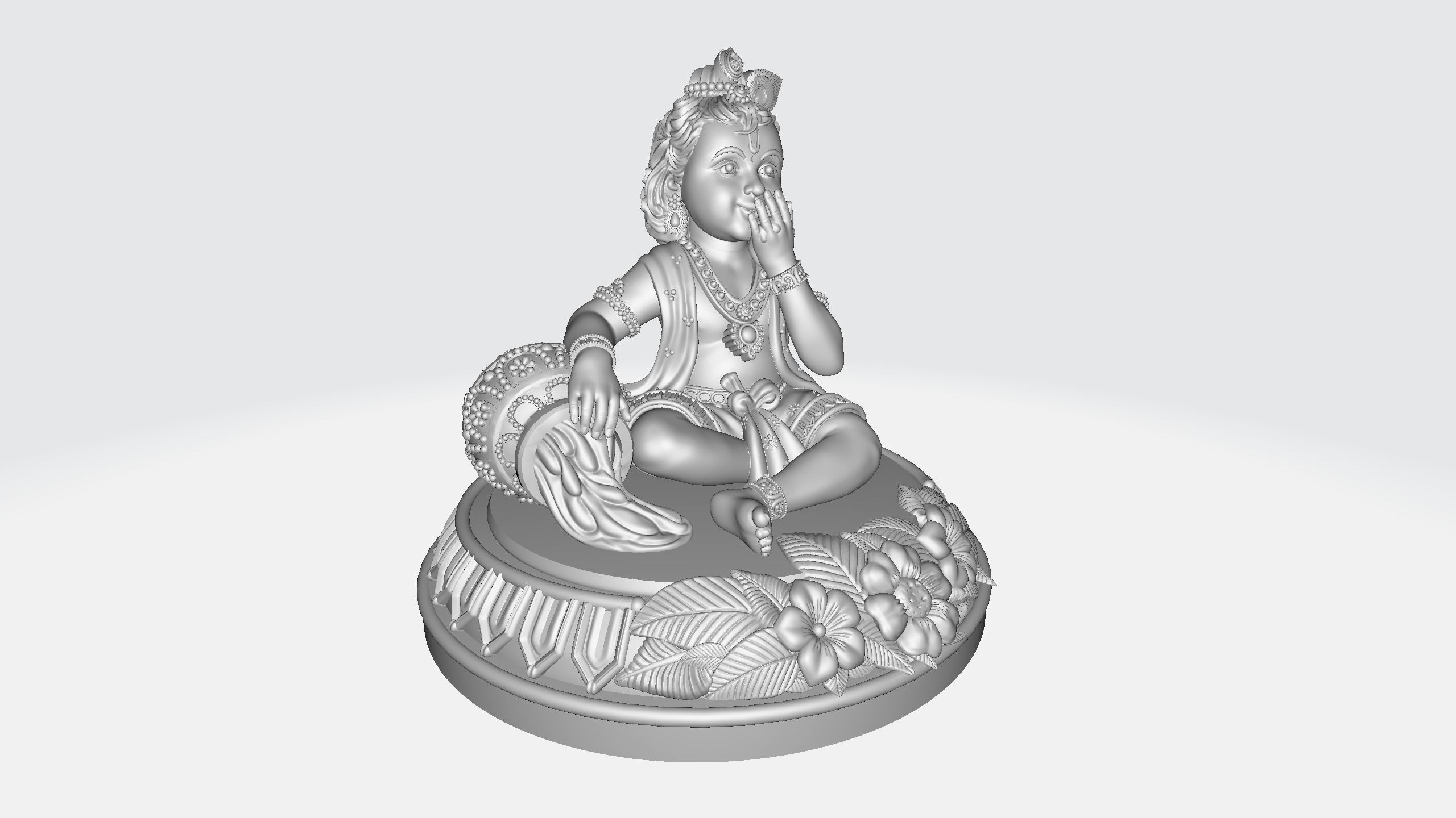 Bal Krishna eating makhan Artwork-16 3D print model_8