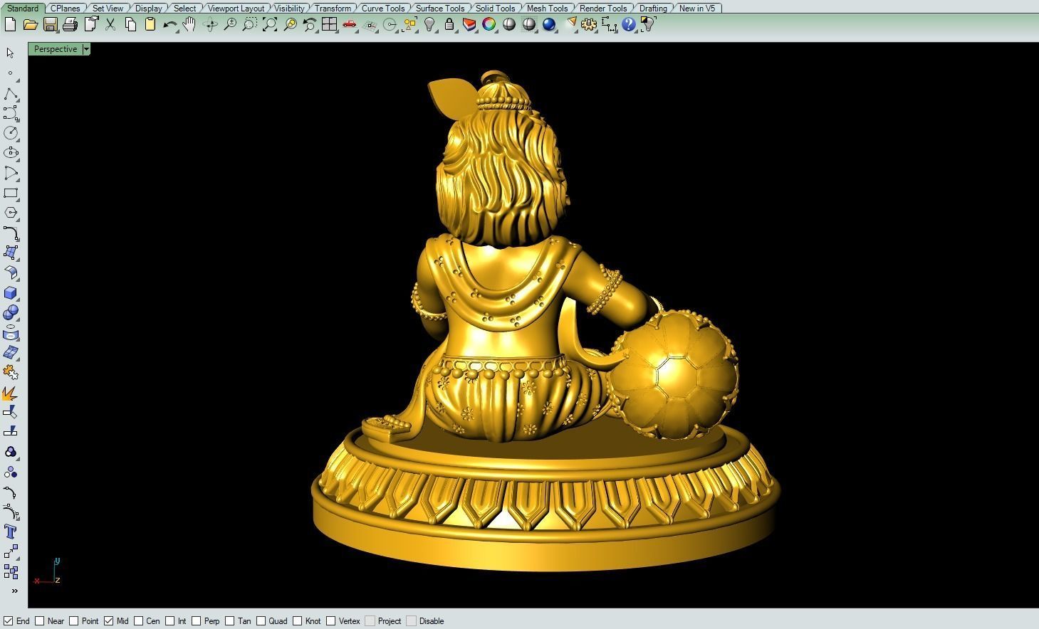 Bal Krishna eating makhan Artwork-16 3D print model_4