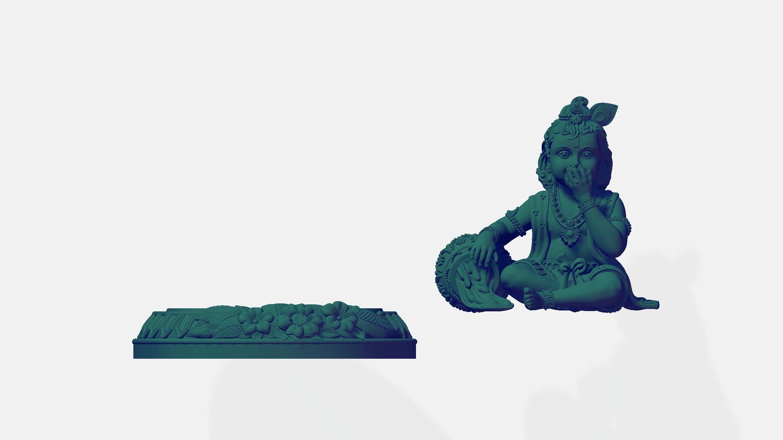 Bal Krishna eating makhan Artwork-16 3D print model_9