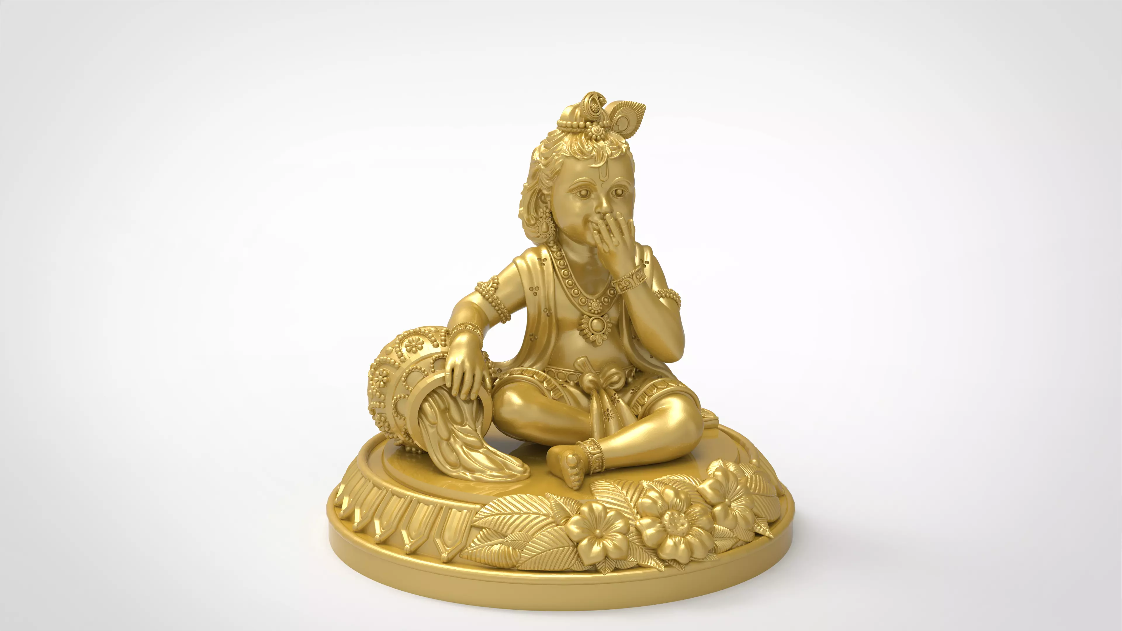 Bal Krishna eating makhan Artwork-16 3D print model_0