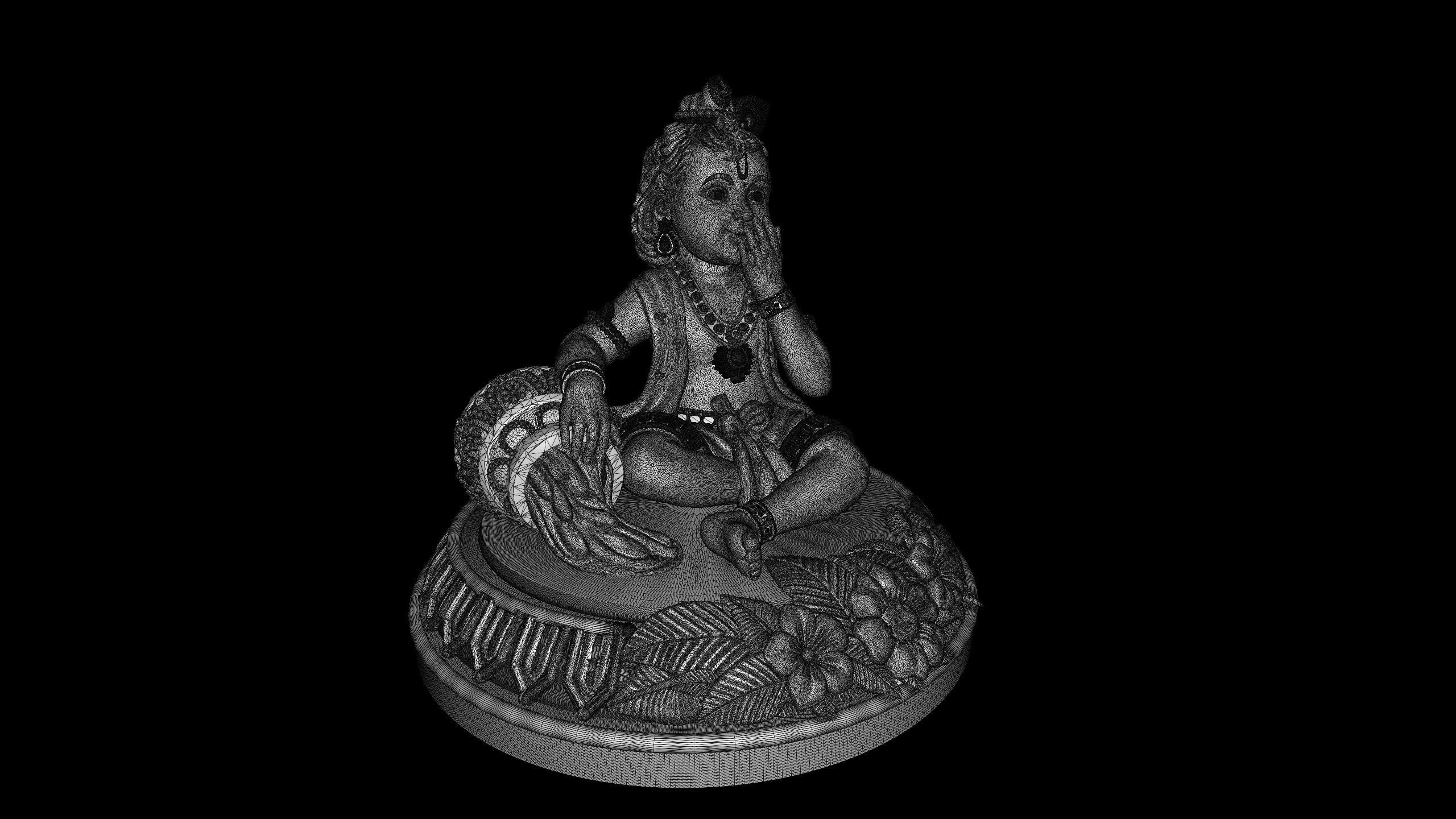 Bal Krishna eating makhan Artwork-16 3D print model_11