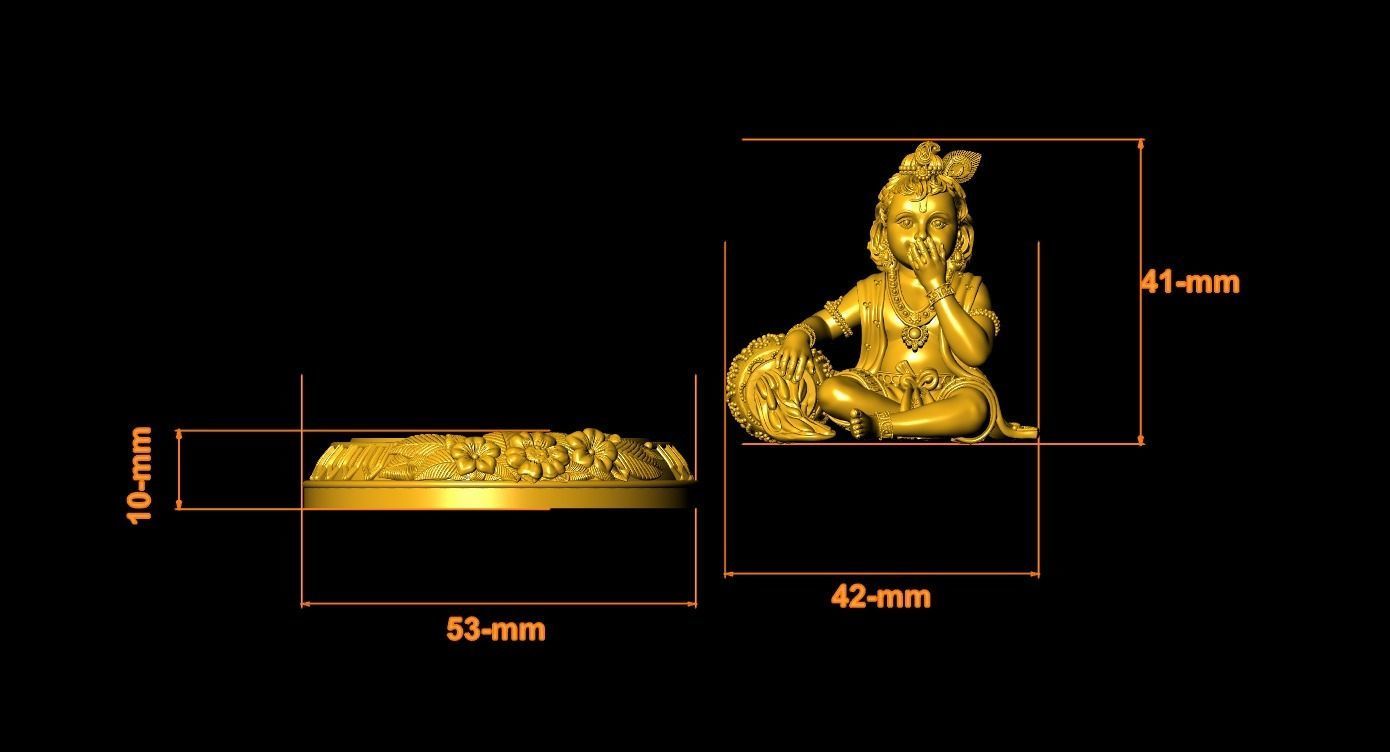 Bal Krishna eating makhan Artwork-16 3D print model_1