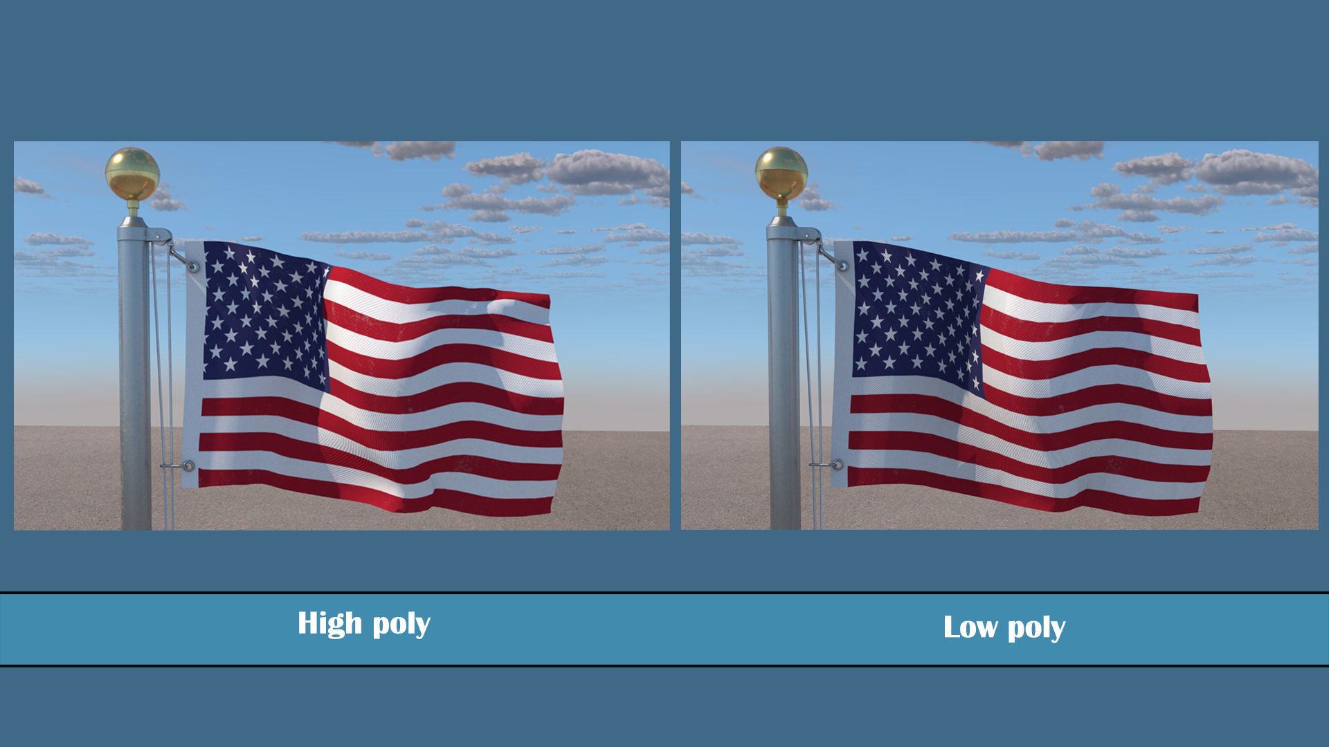 Flags Low-poly 3D model_5
