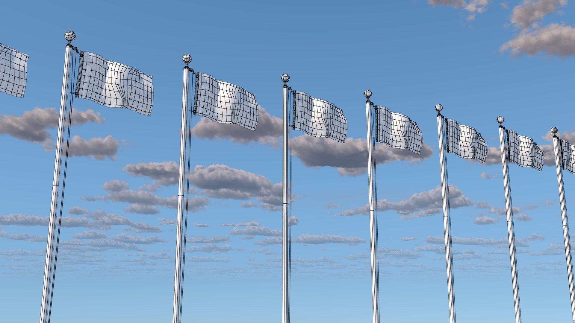 Flags Low-poly 3D model_7