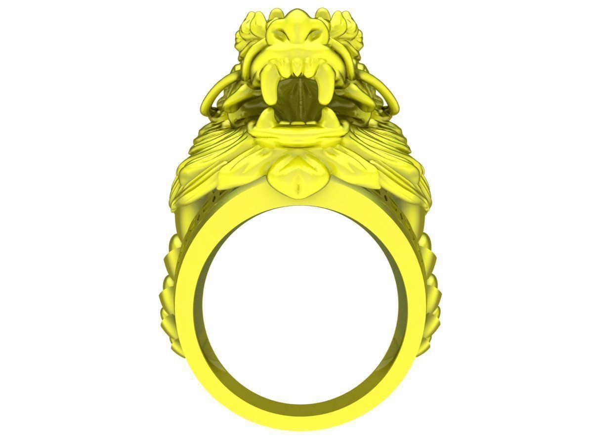 A4791 Lucky Chinese Dragon Head Ring 3D Model 3D print model_1