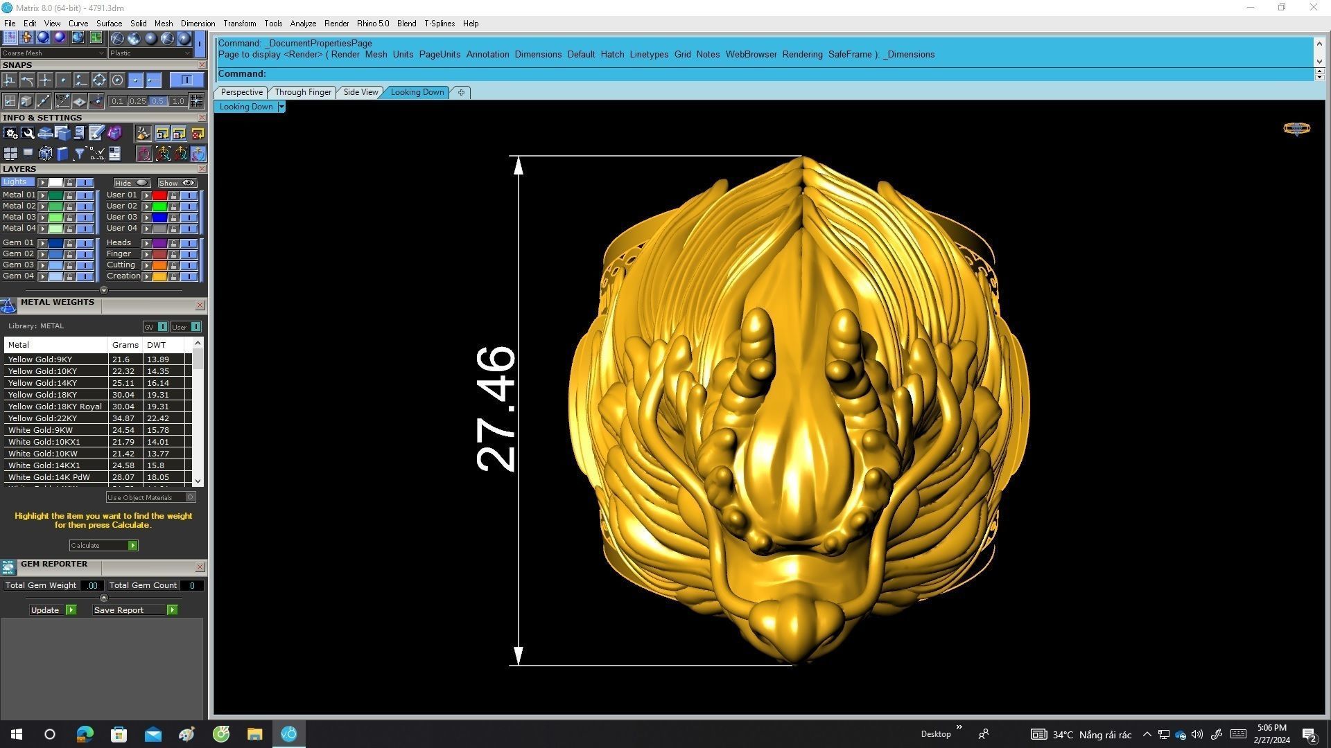 A4791 Lucky Chinese Dragon Head Ring 3D Model 3D print model_5